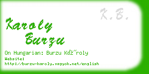 karoly burzu business card